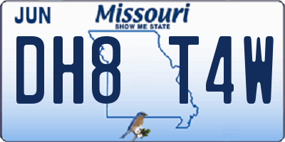 MO license plate DH8T4W