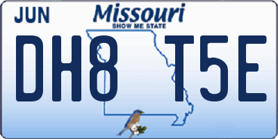 MO license plate DH8T5E