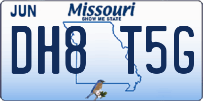 MO license plate DH8T5G