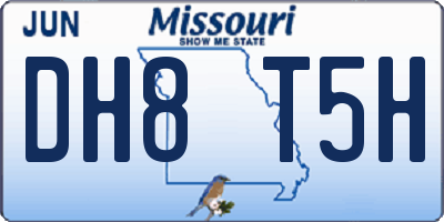 MO license plate DH8T5H