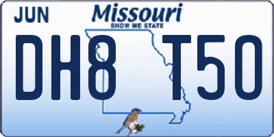 MO license plate DH8T5O