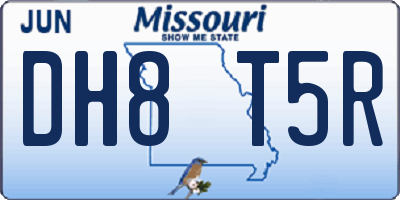 MO license plate DH8T5R
