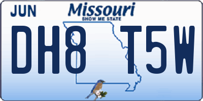 MO license plate DH8T5W