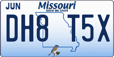 MO license plate DH8T5X