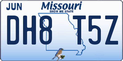 MO license plate DH8T5Z