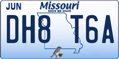 MO license plate DH8T6A