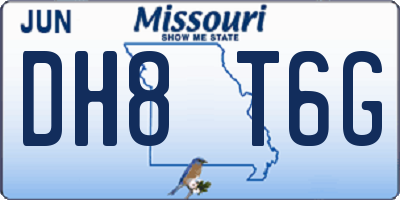 MO license plate DH8T6G