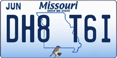 MO license plate DH8T6I