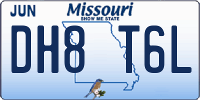 MO license plate DH8T6L