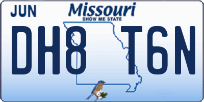 MO license plate DH8T6N