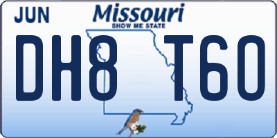 MO license plate DH8T6O