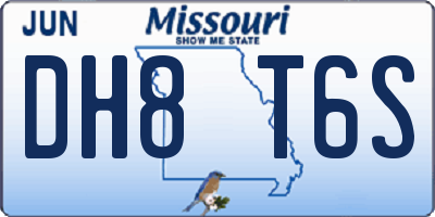 MO license plate DH8T6S