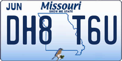 MO license plate DH8T6U