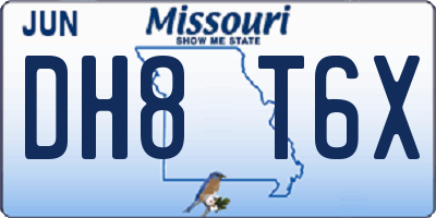 MO license plate DH8T6X