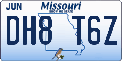 MO license plate DH8T6Z