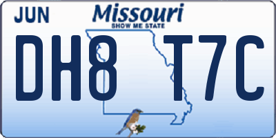 MO license plate DH8T7C