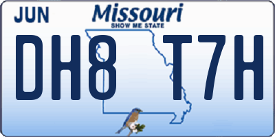 MO license plate DH8T7H