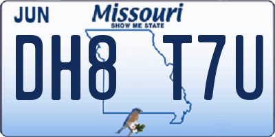 MO license plate DH8T7U