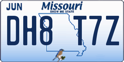 MO license plate DH8T7Z