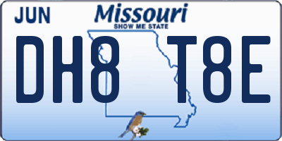 MO license plate DH8T8E