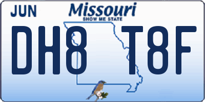 MO license plate DH8T8F