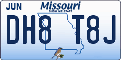 MO license plate DH8T8J