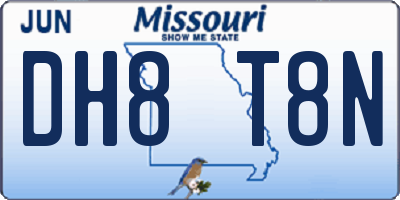 MO license plate DH8T8N