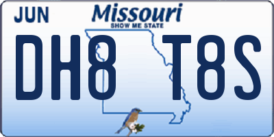 MO license plate DH8T8S