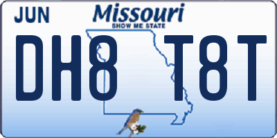 MO license plate DH8T8T