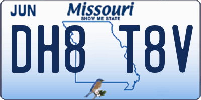 MO license plate DH8T8V