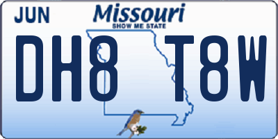 MO license plate DH8T8W