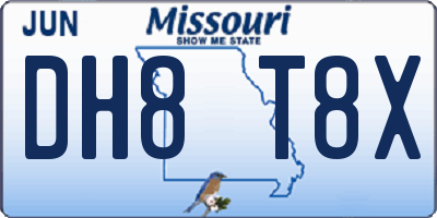 MO license plate DH8T8X