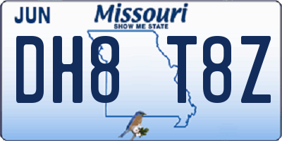 MO license plate DH8T8Z
