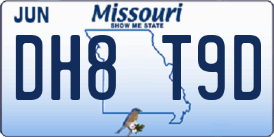 MO license plate DH8T9D