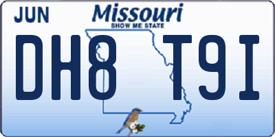 MO license plate DH8T9I