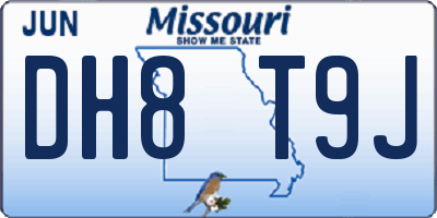 MO license plate DH8T9J