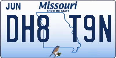 MO license plate DH8T9N