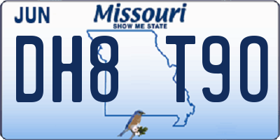 MO license plate DH8T9O