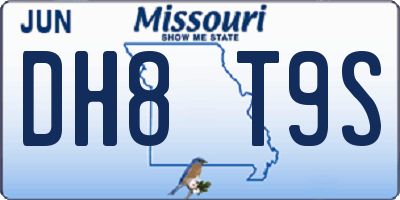 MO license plate DH8T9S