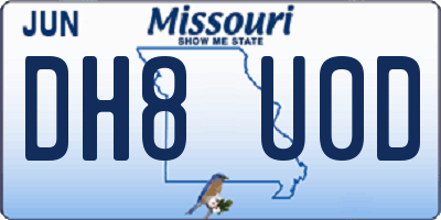 MO license plate DH8U0D