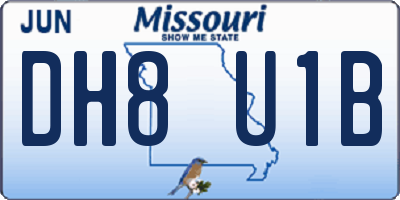 MO license plate DH8U1B