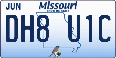 MO license plate DH8U1C