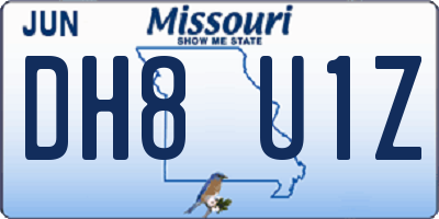 MO license plate DH8U1Z
