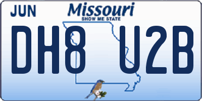 MO license plate DH8U2B