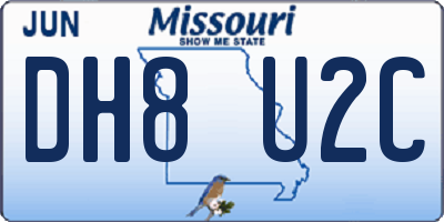 MO license plate DH8U2C