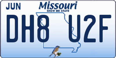 MO license plate DH8U2F