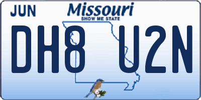 MO license plate DH8U2N