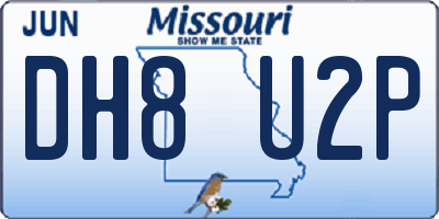 MO license plate DH8U2P