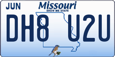 MO license plate DH8U2U