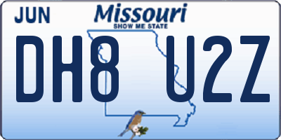MO license plate DH8U2Z